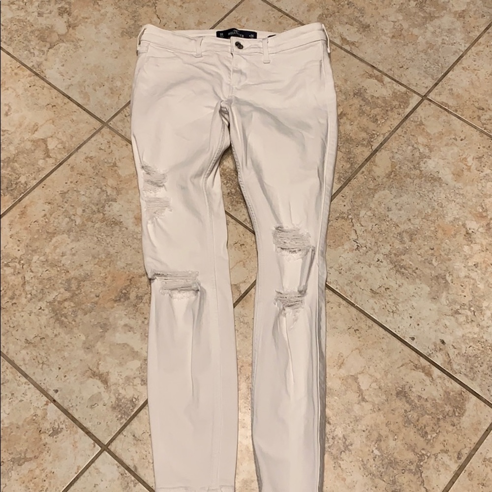 Hollister white skinny jeans
